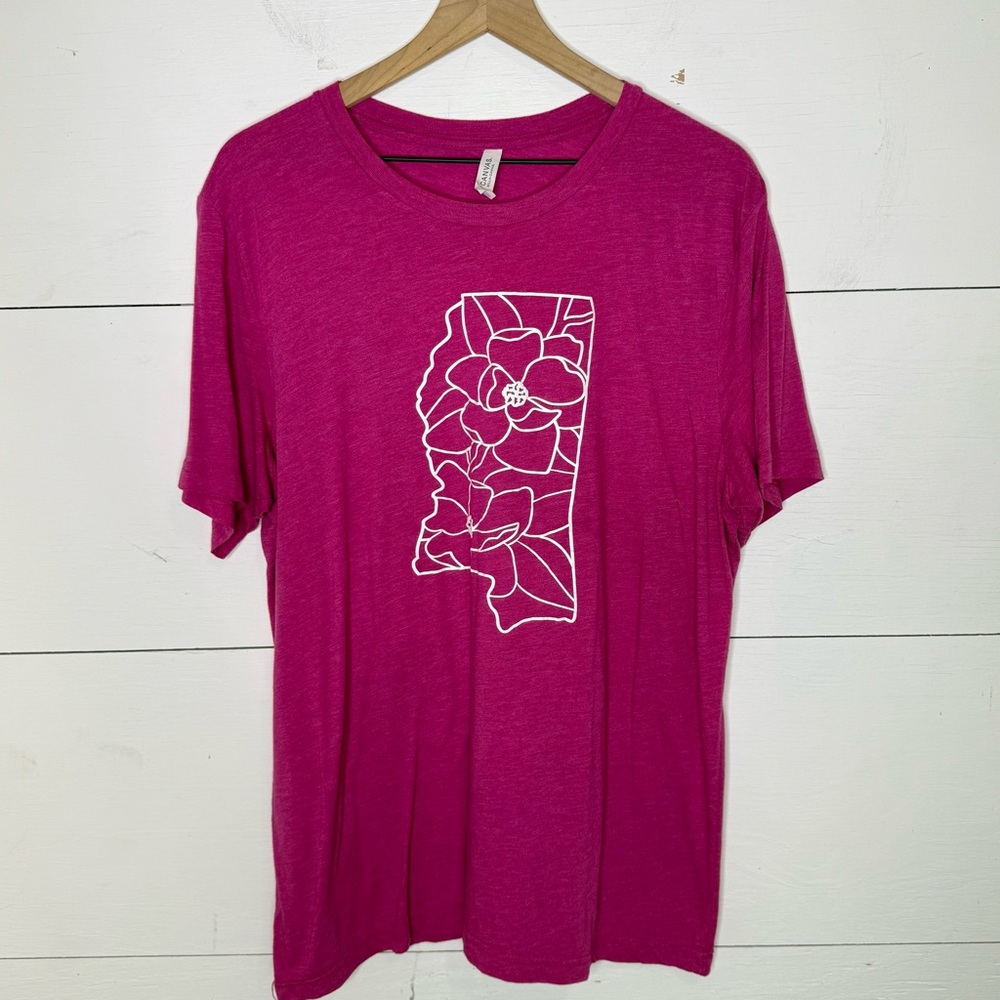 Bella Canvas • Pink Mississippi State with Magnolia Tee Size XL